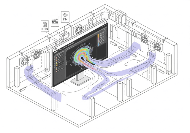 Symulacje FDS oddymiania garaży wg NFPA i Polskich Norm