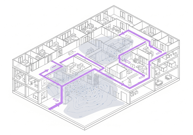 Analiza widoczności na drogach ewakuacyjnych (CFD/FDS)