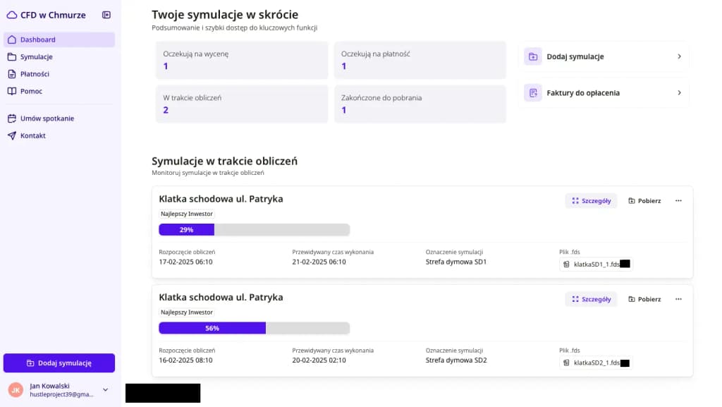 Ekran rejestracji konta w platformie CFD w chmurze