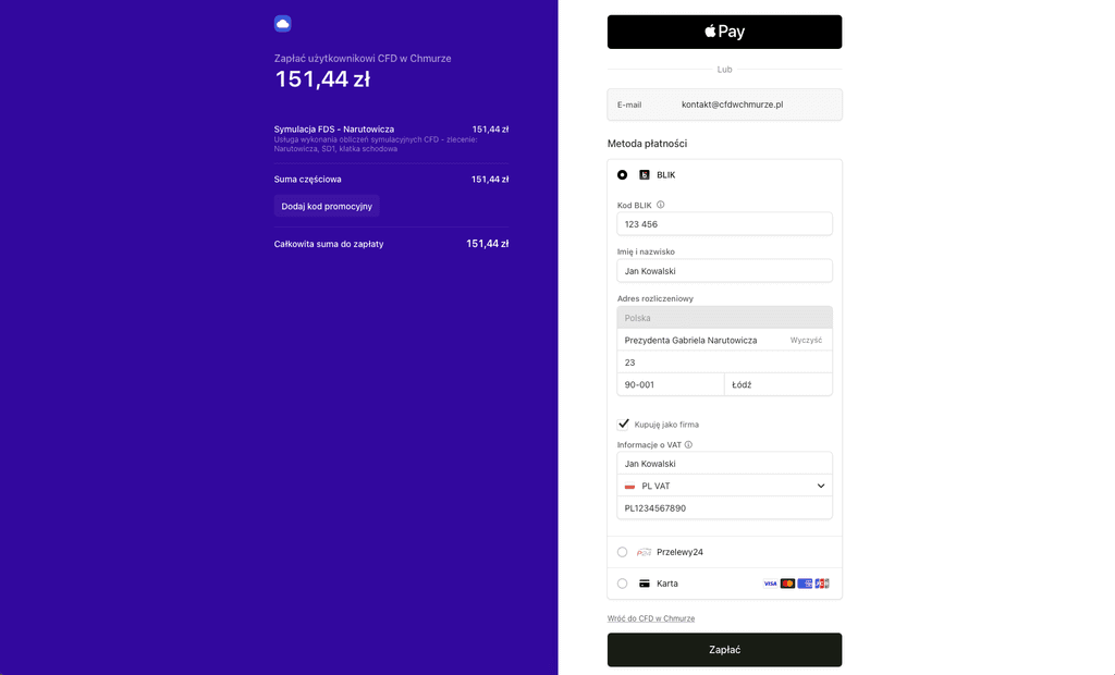 Akceptacja kosztu symulacji CFD